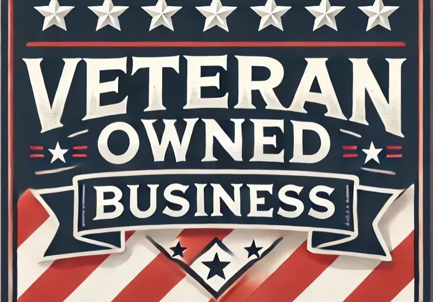 A sign that says veteran owned business